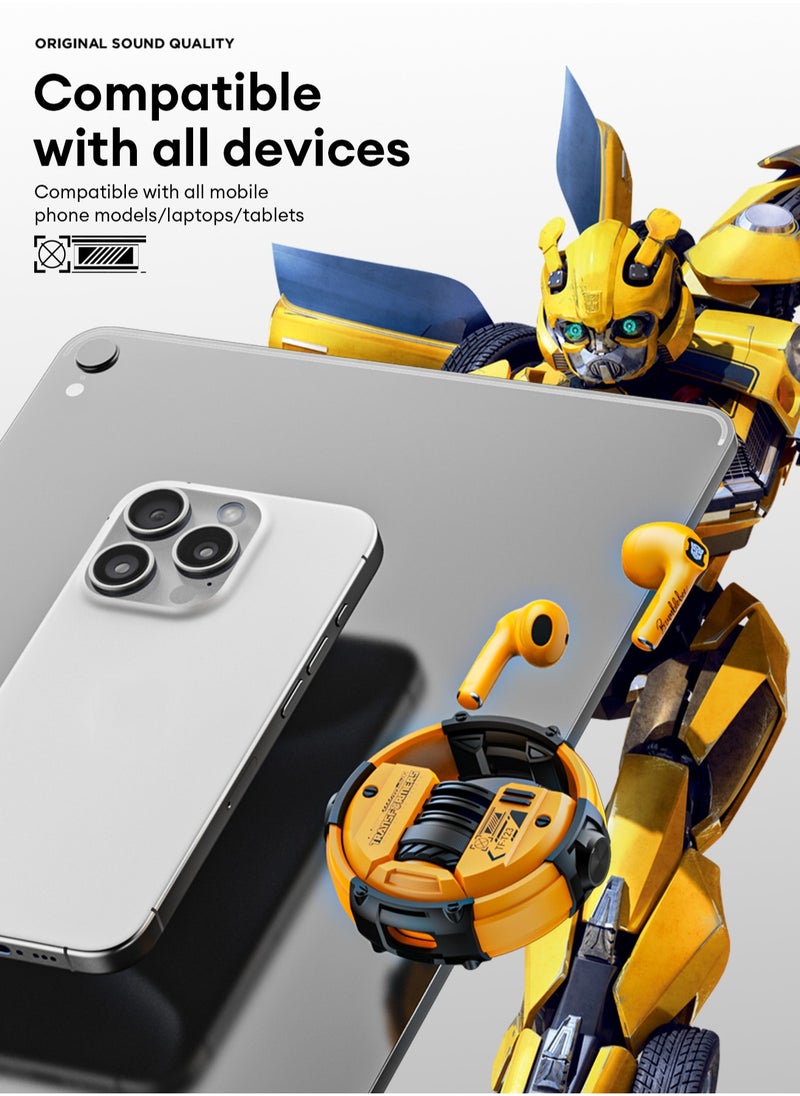 Transformers TF-T23 حقيقية اللاسلكية سماعات بلوتوث HiFi جودة الصوت، بطارية كبيرة، بلوتوث 5.4 مع ميكروفون.