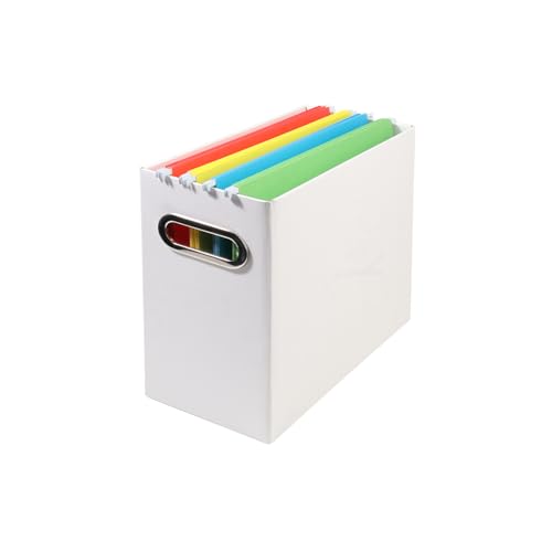 Tcbelosion Collapsible File Organizer Box with Handle Filing Organizer for Home or Office Small Portable File Box1 Pack White - Image 1