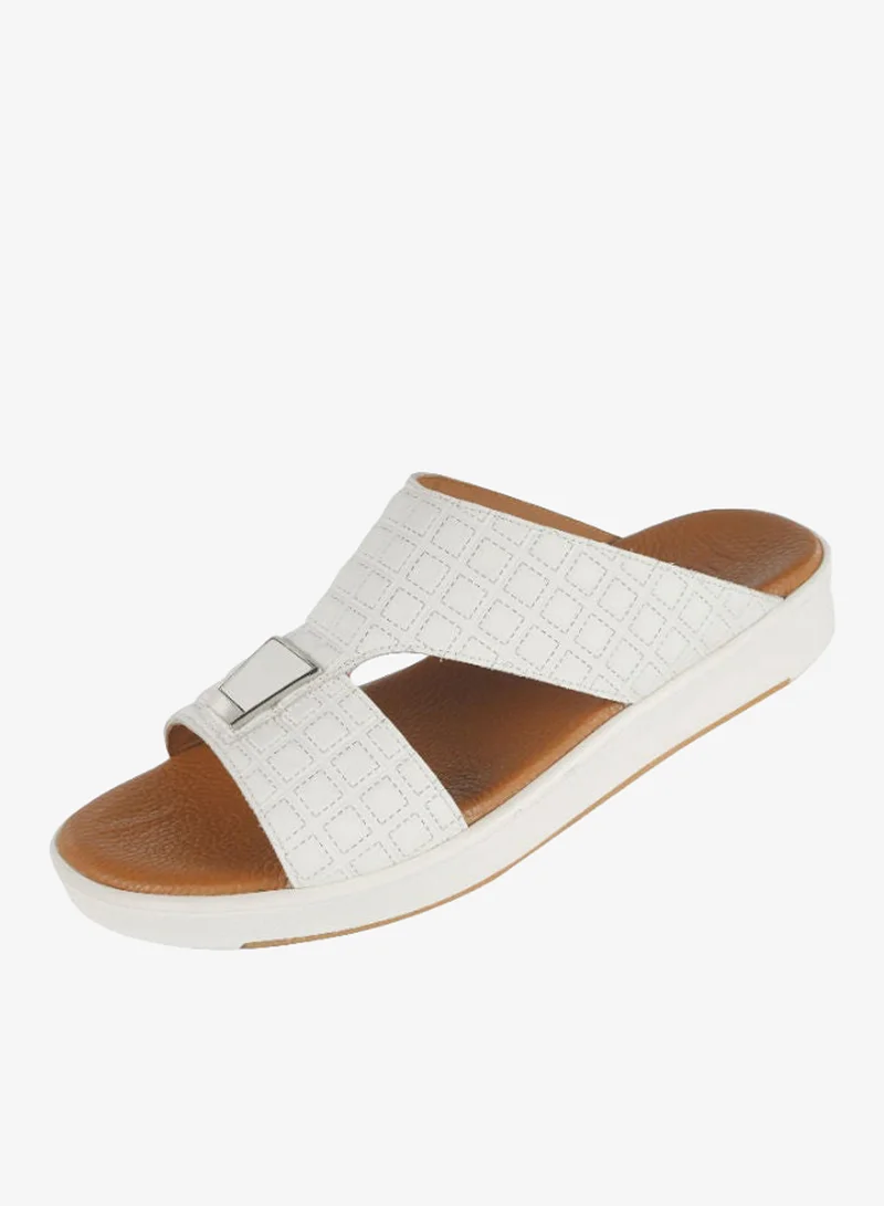 Barjeel Uno White Barjeel Uno Mens Elegant Arabic Sandals TAM 107 White for Men | Best Price UAE