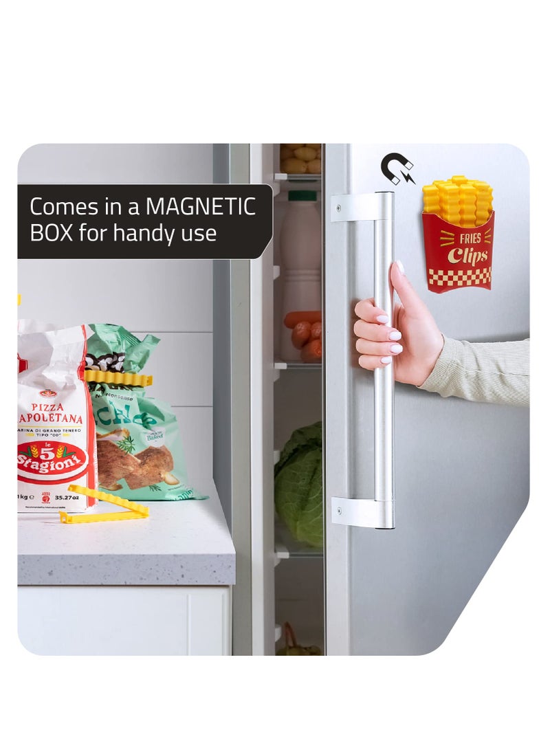 SYOSI Fun Fries Magnetic Clips Fries Clips 24 Cute French Fries Shaped Bag Clips | Cute and Practical Kitchen Accessory  for Seal Opened Food Packages  Keep Food Fresh and Organized  Idea Gift  - Image 3