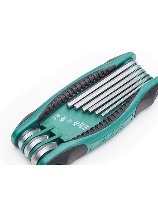 Sata 9 Pc. Sae Hex Key Fold Up Set 5 64 3 32 7 64 1 8 9 64 5 32 3 16 7 32 1 4” - Image 2