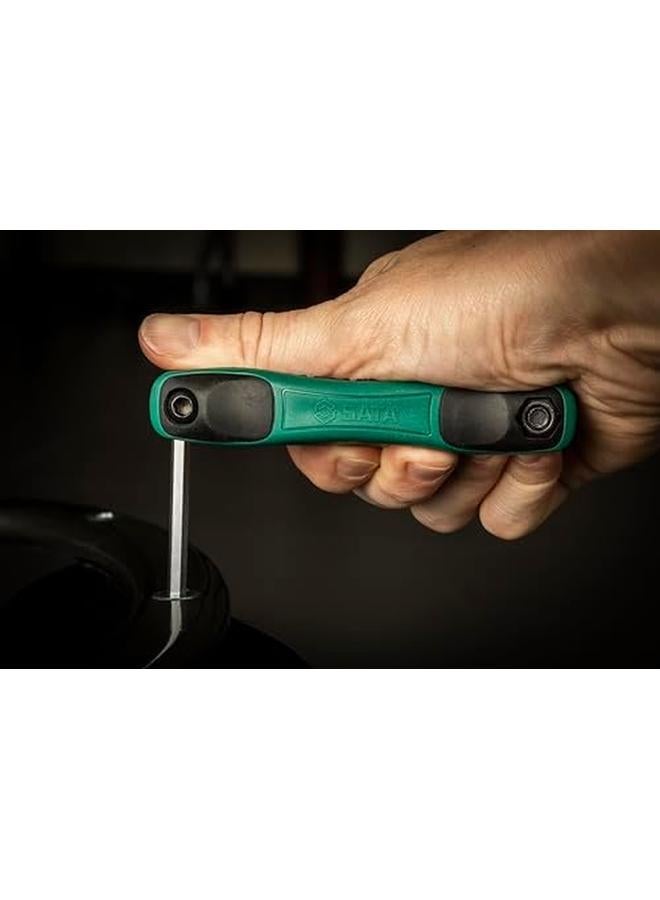 Sata 9 Pc. Sae Hex Key Fold Up Set 5 64 3 32 7 64 1 8 9 64 5 32 3 16 7 32 1 4” - Image 4