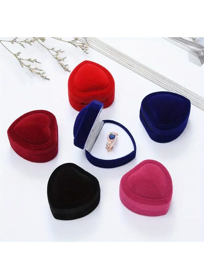 Luxury Heart Shaped Velvet Jewelry Box Black Inside Storage For Rings Earrings Necklaces Perfect Gift - Image 2
