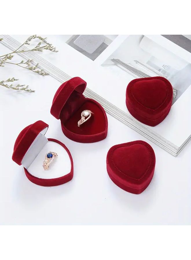 Luxury Heart Shaped Velvet Jewelry Box Black Inside Storage For Rings Earrings Necklaces Perfect Gift - Image 3