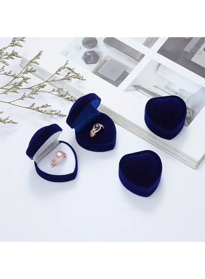 Luxury Heart Shaped Velvet Jewelry Box Black Inside Storage For Rings Earrings Necklaces Perfect Gift - Image 4