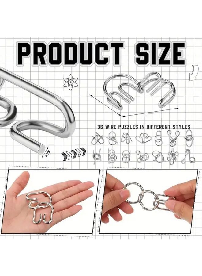8 قطعة من مجموعة ألغاز تحدي العقل الحديدية باللون الأزرق السماوي، لعبة منطقية للأطفال والمراهقين والكبار - Image 5