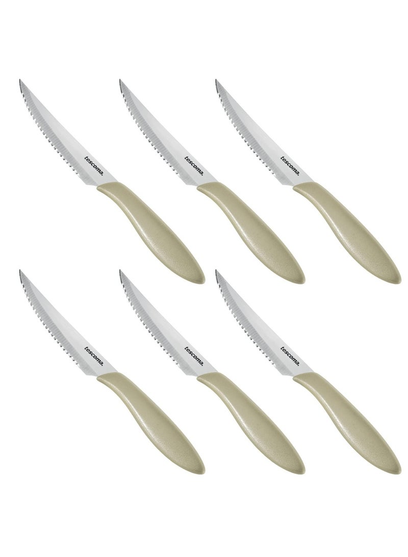 tescoma 6 Pieces Presto Set Of Steak Knife Beige 12 Cm  - Image 1