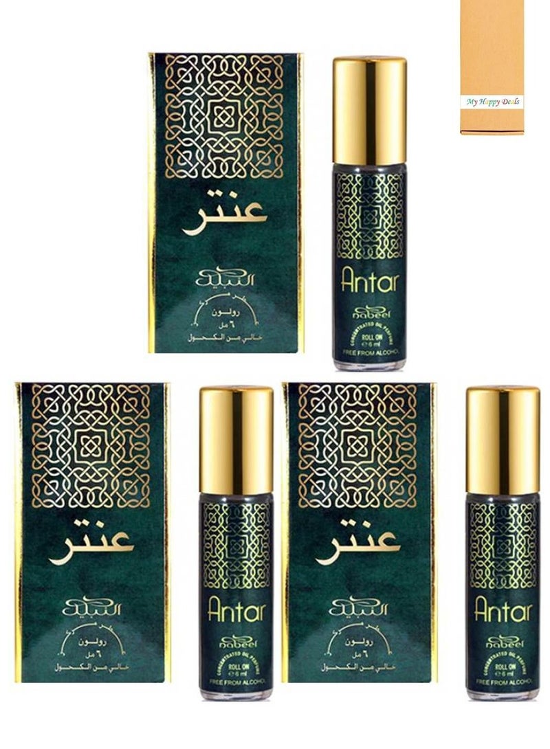Nabeel 3 Pcs Nabeel Antar Alcohol Free Roll On Oil Perfume 6ML - Image 1