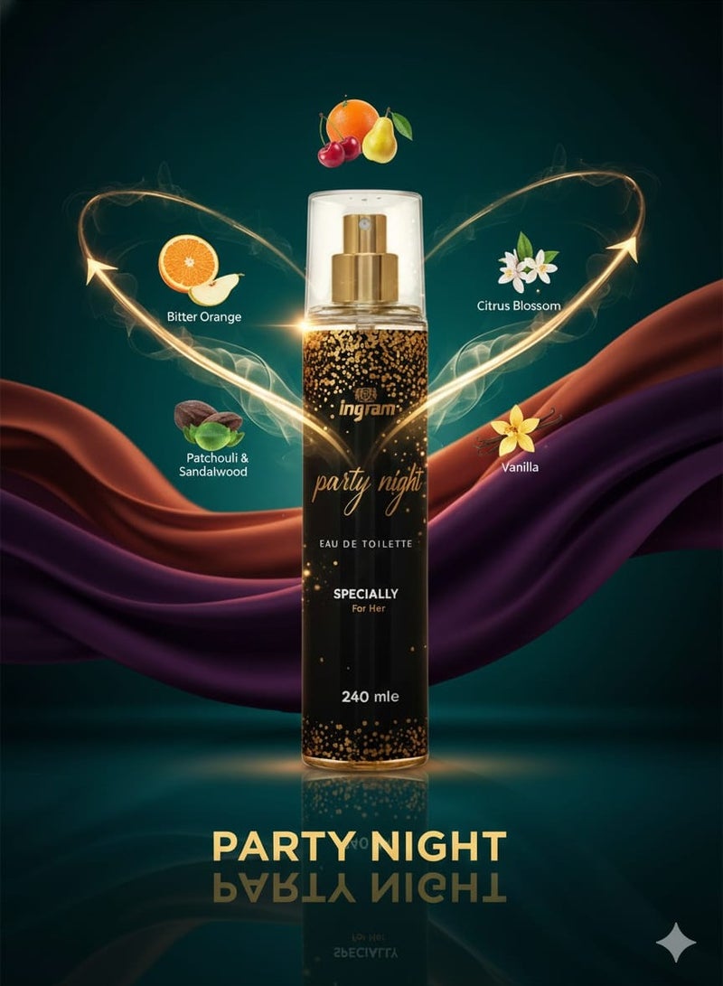 إنجرام بارتي نايت بادي ميست سبلاش فاكهي فانيليا مسك  240 مل - Image 2