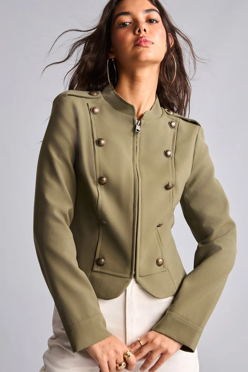 Fitted High Neck Napoleon Jacket