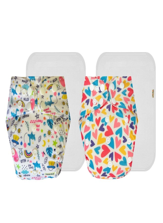 Dumbledo Premium Cloth Diaper with Cotton Insert (Pack of 2) | Hypoallergenic | 6-Layer Absorbent Pad | Quick Dry | Trusted by Moms | 3 Months - 3 Years | Unisex Baby - Image 1