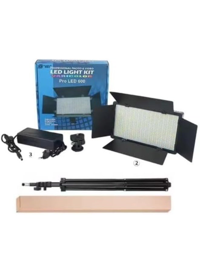SUNEX PRO LED-600 LED Video Light Panel Kit with Adjustable Brightness & Color Temperature (3200-5600K) - Image 1