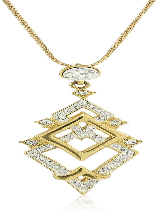 Estele gold tone diamond shaped pendant for stylish tomen - Image 1