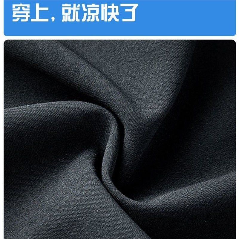 Ice Silk Summer Thin Dark Blue Leggings School Uniform Pants For Children, Middle School Students, Primary School Students, White And Red Two Stripes - Image 4