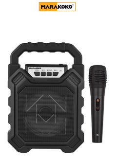 Marakoko Portable Wireless Bluetooth Karaoke Speaker with Wired Microphone, AUX Port, And External Memory Slot. In Black - pzsku/Z1133DF9D98C314A3972DZ/45/_/1724690367/4727c08a-17a1-4f4c-b1e9-03c58c363de2