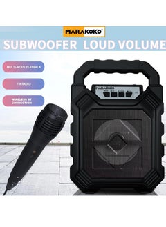 Marakoko Portable Wireless Bluetooth Karaoke Speaker with Wired Microphone, AUX Port, And External Memory Slot. In Black - pzsku/Z1133DF9D98C314A3972DZ/45/_/1724691556/f2d28d0b-5646-4b71-b399-4a76883604d1