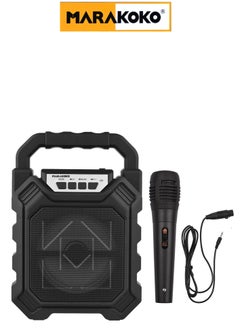 Marakoko Portable Wireless Bluetooth Karaoke Speaker with Wired Microphone, AUX Port, And External Memory Slot. In Black - pzsku/Z1133DF9D98C314A3972DZ/45/_/1724691557/4421bf1c-da08-48a5-955f-f4d4054c14fb