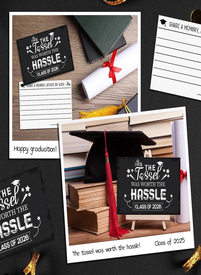 Sinload 100 Pcs Invitation 2026 Graduation Wishes and Advice Card Class of 2026 Happy Graduation Card Congrats Grad The Tassel Was Worth The Hassle Party Decoration for Gift - Image 5
