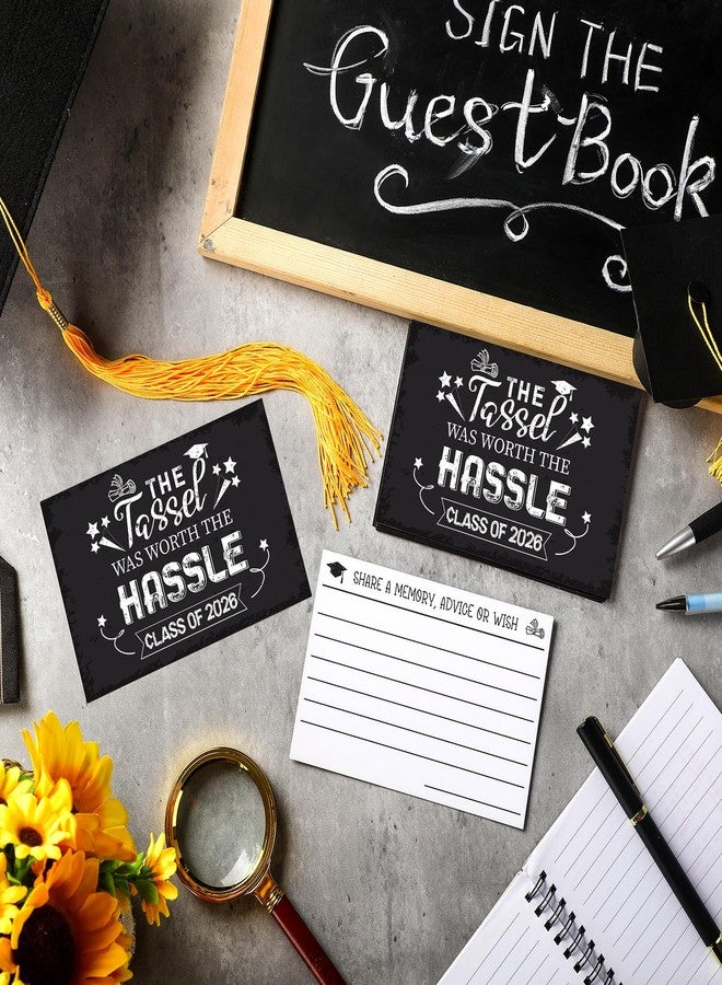 Sinload 100 Pcs Invitation 2026 Graduation Wishes and Advice Card Class of 2026 Happy Graduation Card Congrats Grad The Tassel Was Worth The Hassle Party Decoration for Gift - Image 4