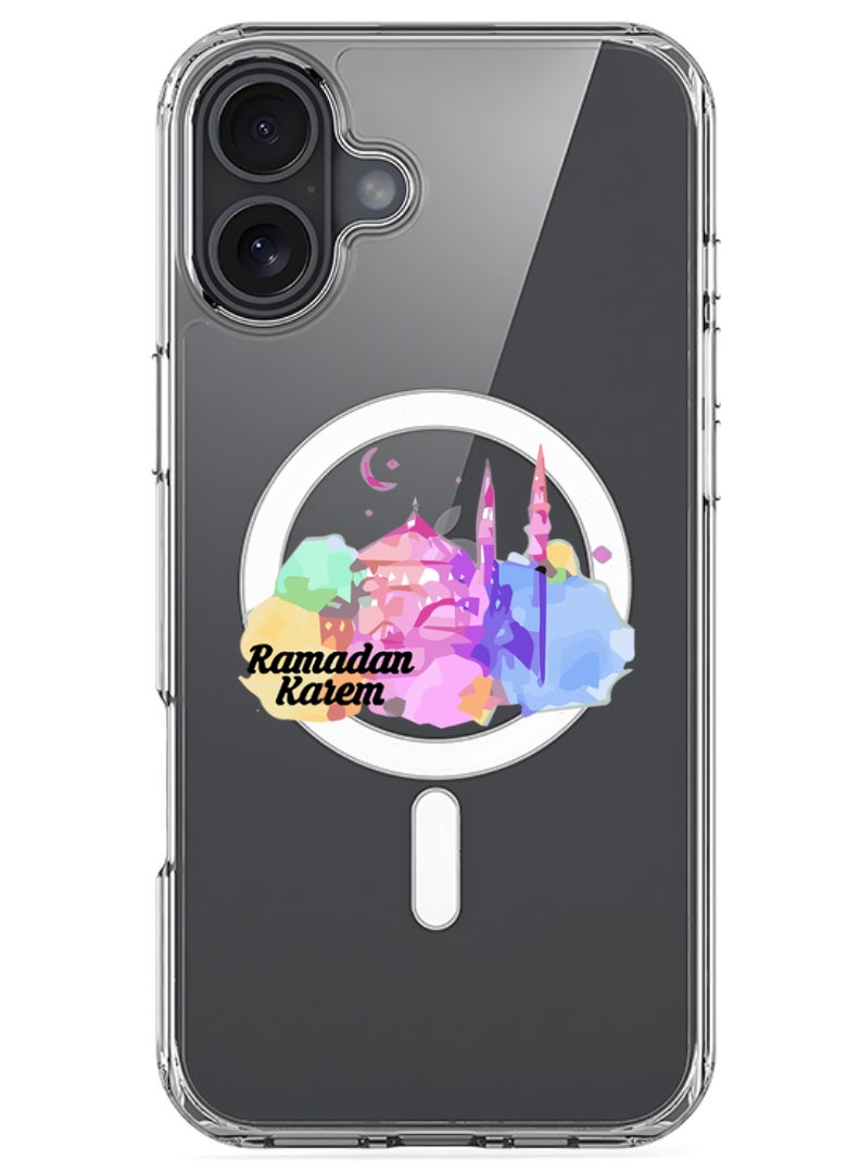 Theodor iPhone 16 Plus Magsafe Magnetic Case for iPhone Compatible with Wireless Charging, Shockproof Phone Bumper Cover - Ramadan Kareem - Image 1