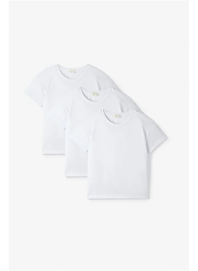 جون June Kids 3-Pack Basic Tshirt White