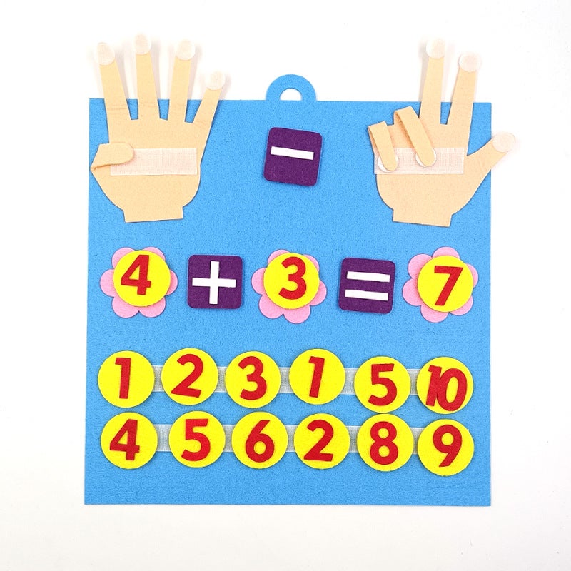 Kindergarten Felt Non-Woven Handmade Mathematics Preschool Education Addition And Subtraction Palm Fingers To Learn Arithmetic Repeated Practice Toys - Image 5
