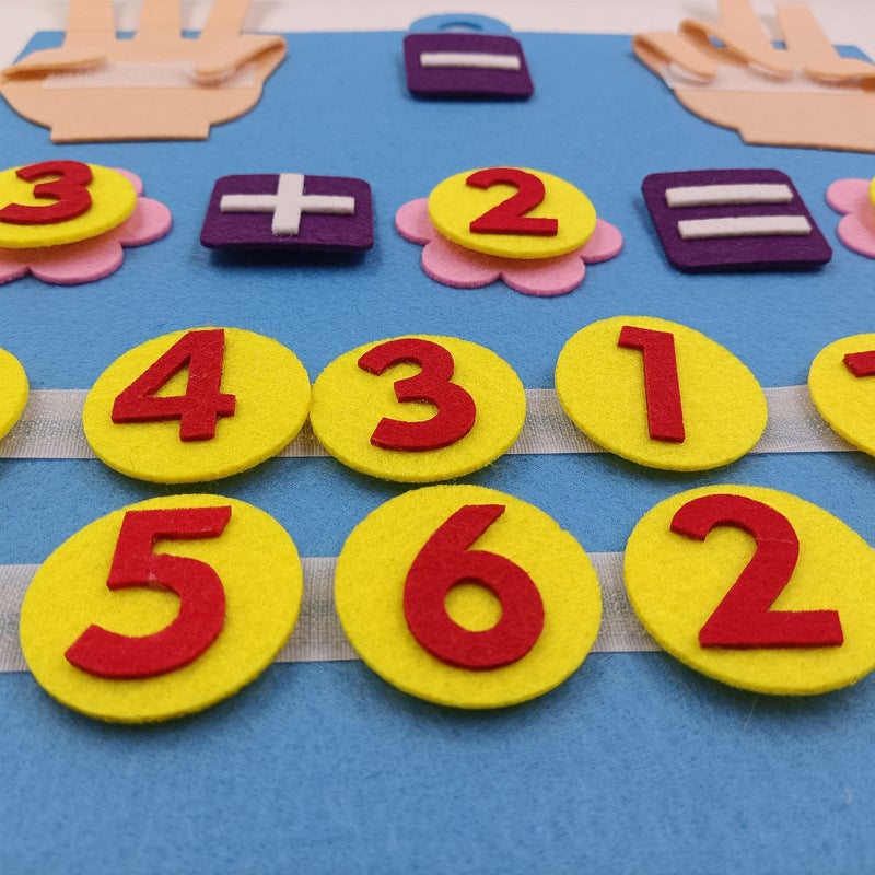 Kindergarten Felt Non-Woven Handmade Mathematics Preschool Education Addition And Subtraction Palm Fingers To Learn Arithmetic Repeated Practice Toys - Image 3