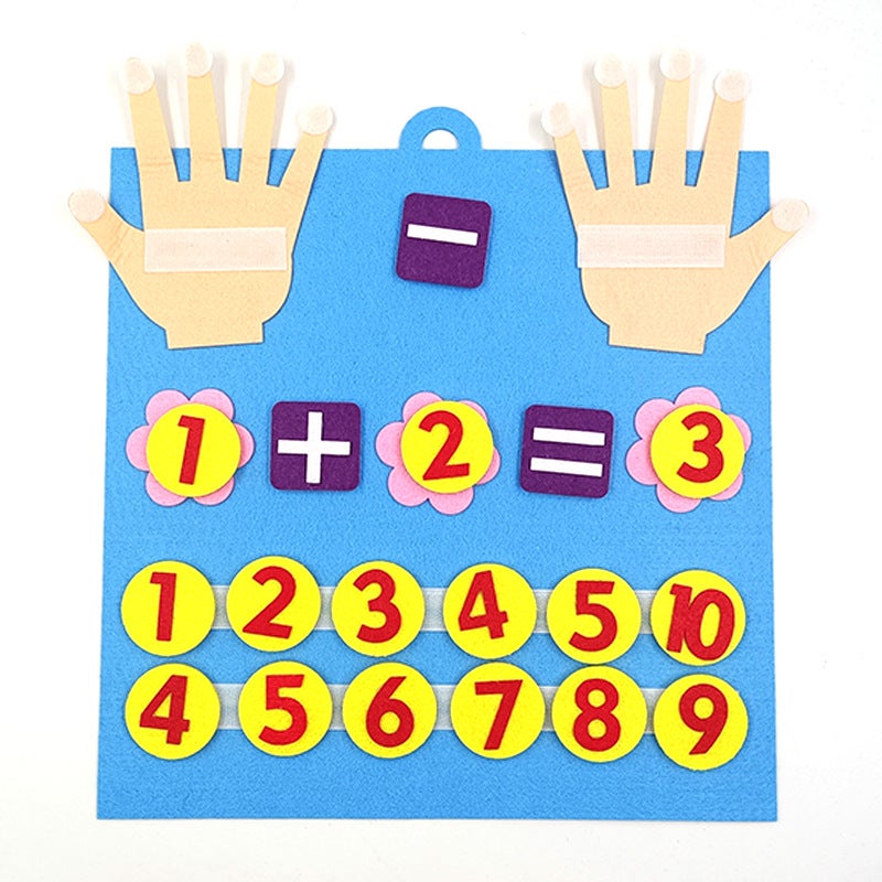 Kindergarten Felt Non-Woven Handmade Mathematics Preschool Education Addition And Subtraction Palm Fingers To Learn Arithmetic Repeated Practice Toys - Image 2