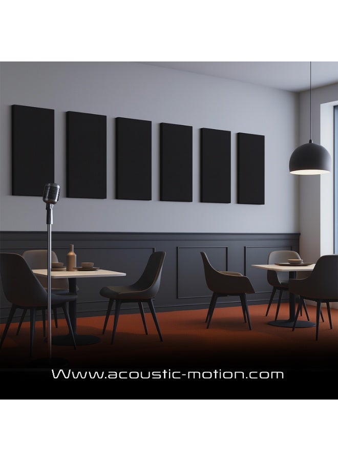Acoustic Motion Acoustic Panels 5 cm Thick 120x60 cm Fiberglass (rockwool) ultra quality Sound Proof-Bass Trap Panels,Sound Absorbing Panels High Density for Studios,Home Theater Ceiling,Wall-Black - Image 5