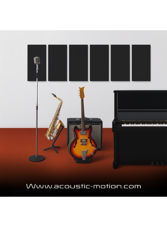 Acoustic Motion Acoustic Panels 5 cm Thick 120x60 cm Fiberglass (rockwool) ultra quality Sound Proof-Bass Trap Panels,Sound Absorbing Panels High Density for Studios,Home Theater Ceiling,Wall-Black - Image 3