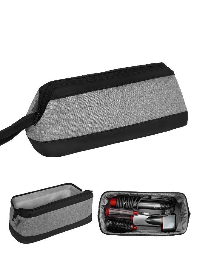 nafas Portable Travel Bag for Dyson Airwrap,Travel Case for Dyson with Black and Grey Oxford + PU Leather,Dustproof Shockproof Durable,Hair Tools Travel Bag for Travel Storage Protection Organizer - Image 1