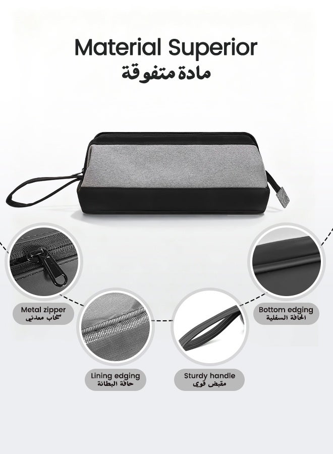 nafas Portable Travel Bag for Dyson Airwrap,Travel Case for Dyson with Black and Grey Oxford + PU Leather,Dustproof Shockproof Durable,Hair Tools Travel Bag for Travel Storage Protection Organizer - Image 2