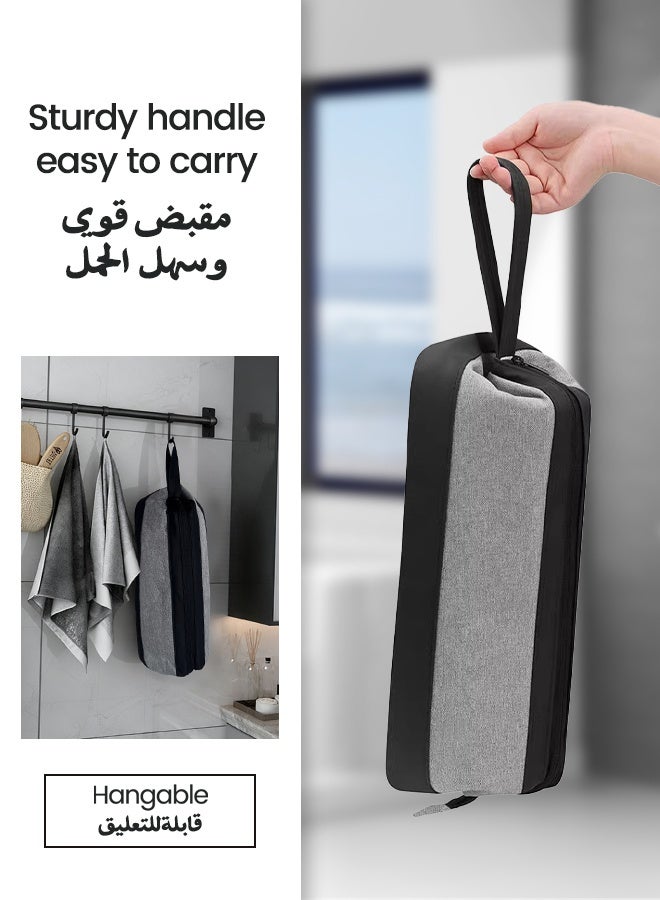 nafas Portable Travel Bag for Dyson Airwrap,Travel Case for Dyson with Black and Grey Oxford + PU Leather,Dustproof Shockproof Durable,Hair Tools Travel Bag for Travel Storage Protection Organizer - Image 3