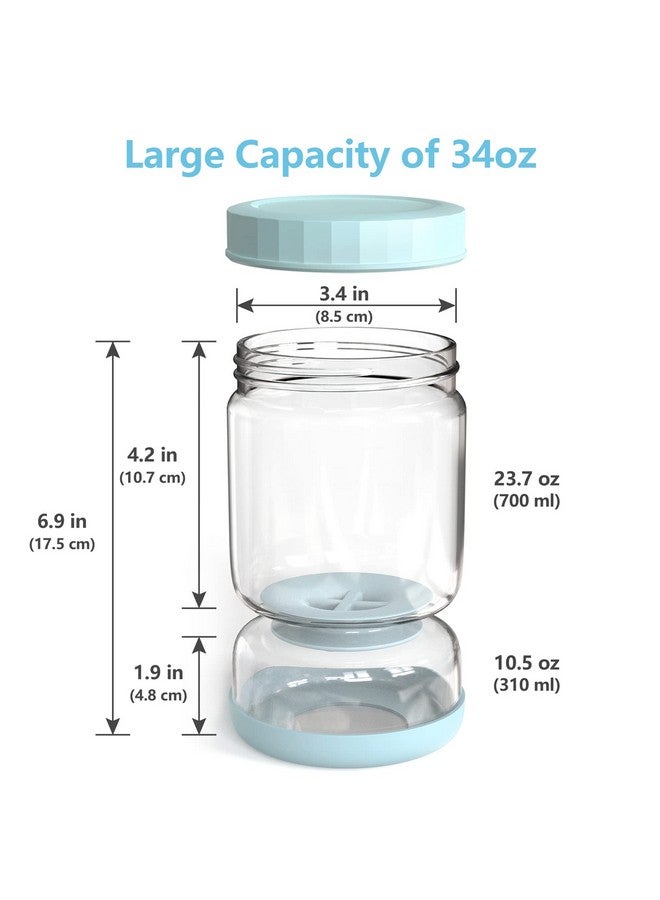 Luvan Pickle Jar with Strainer Flip, 34oz Pickle Container, Glass Kraut Juice Separator Jar-Leakproof Airtight Lid, Hourglass Food Storage Flip Jar for Olive,Jalapeno,Sliced Pickles-Dishwasher Safe - Image 4