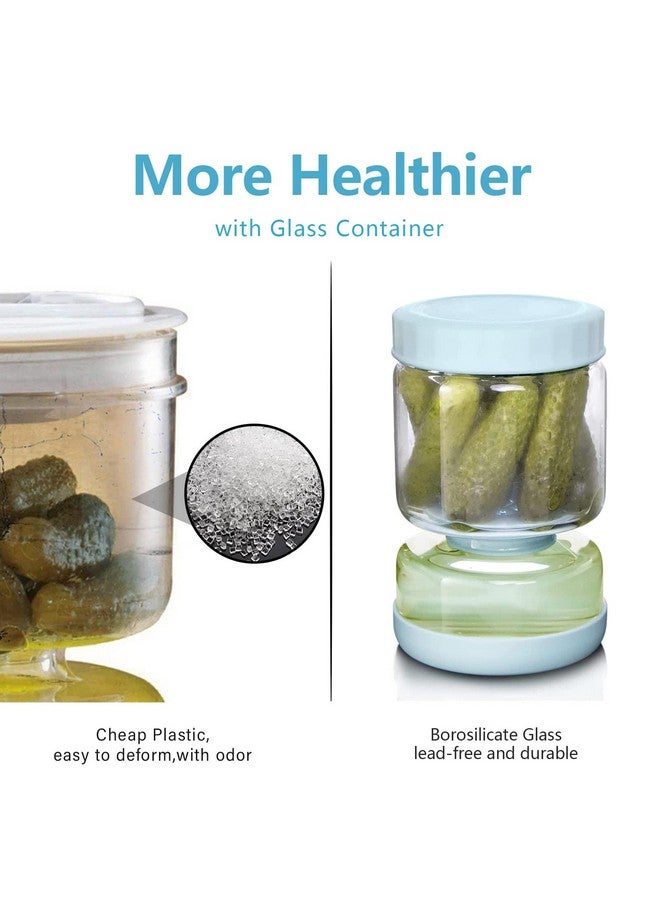 Luvan Pickle Jar with Strainer Flip, 34oz Pickle Container, Glass Kraut Juice Separator Jar-Leakproof Airtight Lid, Hourglass Food Storage Flip Jar for Olive,Jalapeno,Sliced Pickles-Dishwasher Safe - Image 5