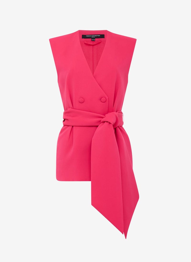 French Connection Women's Peony Pink Tiana Self Tie Waistcoat - Image 5