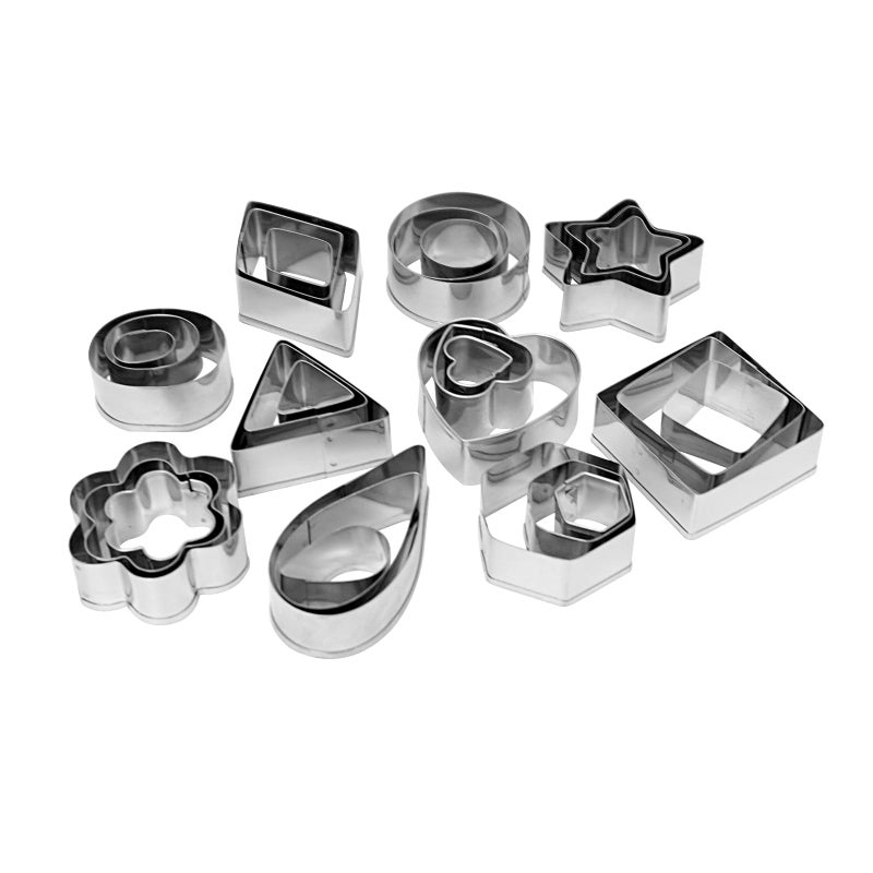 PEAKCLOUDS 30Pcs Mini Cookie Cutter Setï¼ŒStainless Steel Multi Shapes Kit Cutters for Baking, Holiday Cookies, Small Stainless Steel Fruit Veggie Tiny Polymer Clay Cutters for Kids - Image 2