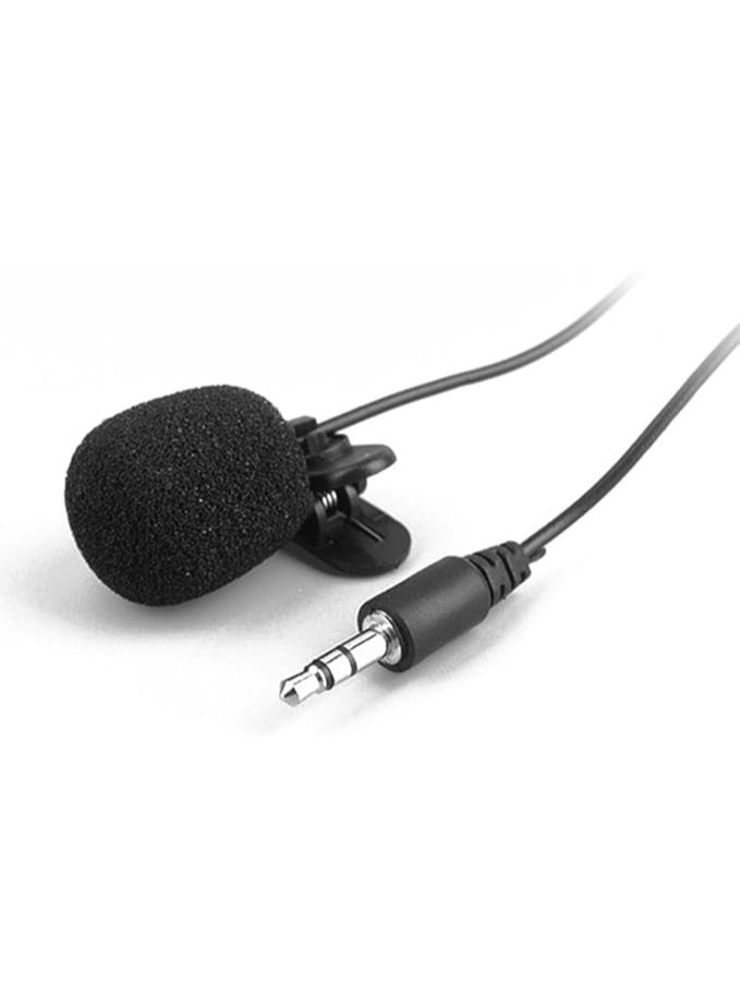 Wired 3.5mm Jack Lavalier Lapel Microphone - Condenser Mic for Crystal Clear Teaching, Speaking, and Handsfree Phone Calls (Black) - Image 1