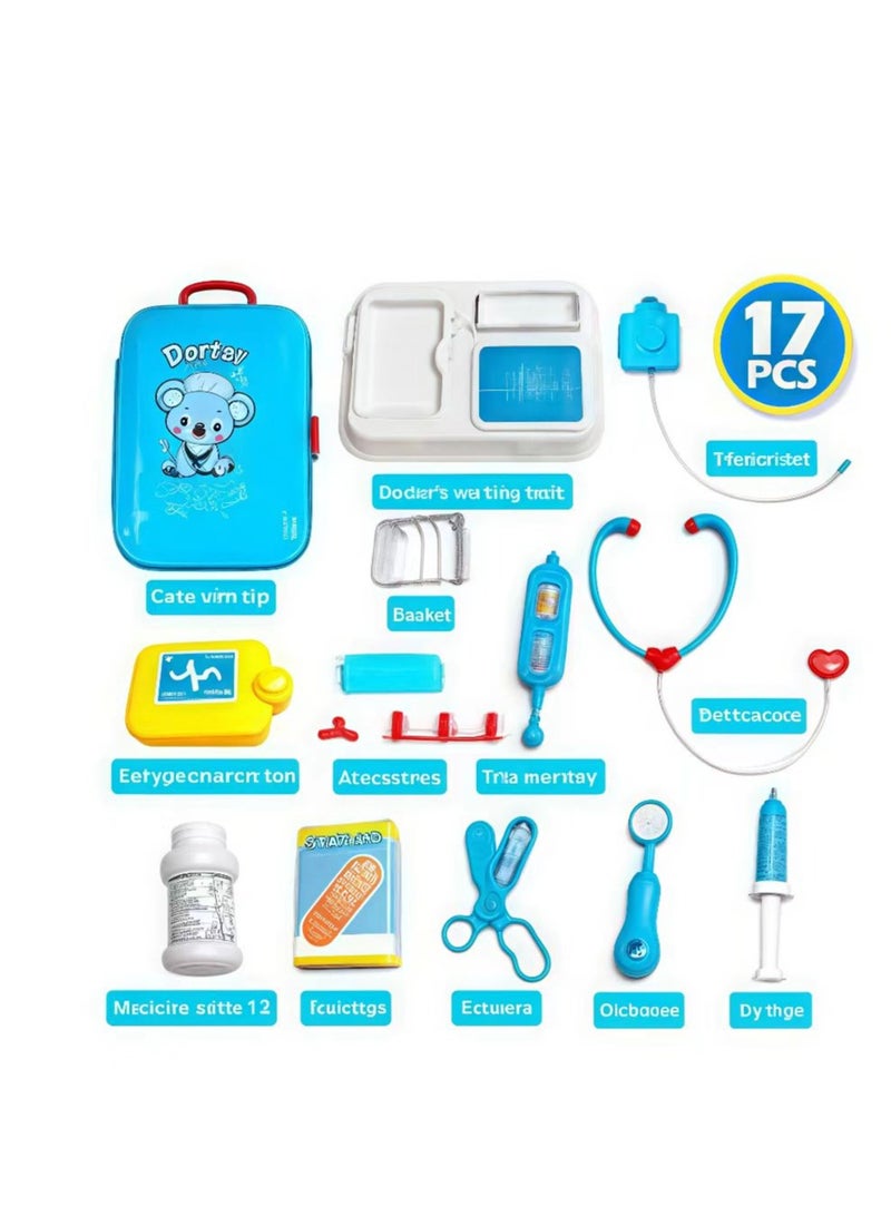 Joshberg 17 piece Children's Doctor Set with stethoscope Pretend Game Medical Toy Set Children's Doctor Toy Set Dentist Set Toys - Image 3