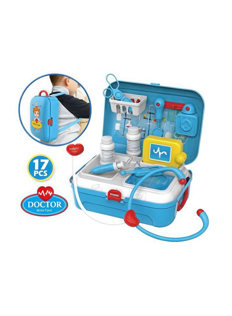 Joshberg 17 piece Children's Doctor Set with stethoscope Pretend Game Medical Toy Set Children's Doctor Toy Set Dentist Set Toys - Image 2