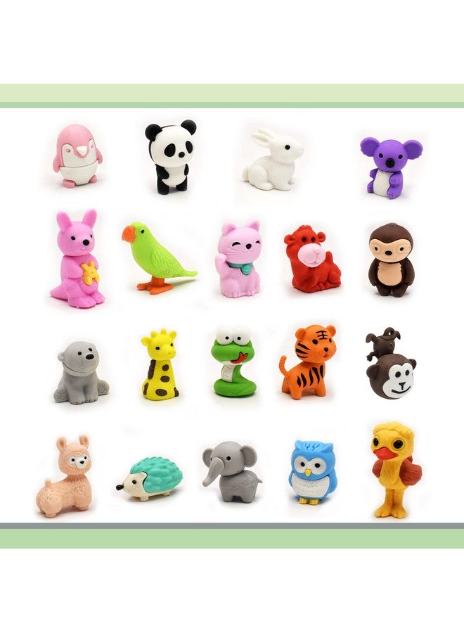 Kiditos Erasers Pack of 19 Jungle Adventure Toy for Kids Play Fancy Erasers for Kids School Stationary Kit Birthday Return Gift, Multi - Image 3