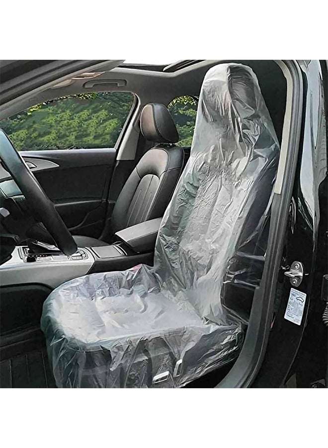 MVAQKLM غطاء مقعد للاستخدام مرة واحدة، غطاء مقعد بلاستيكي عالمي للسيارات للاستخدام مرة واحدة، مناسب لمقاعد الطائرات، وكراسي الصالونات، ومقاعد المطاعم، ومقاعد الحافلات (100 قطعة). - Image 1