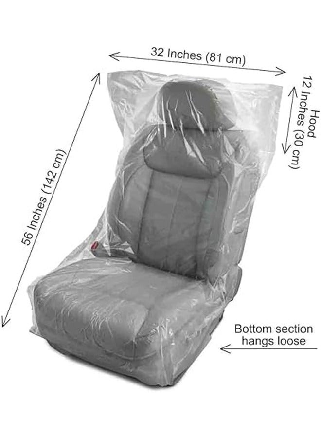 MVAQKLM غطاء مقعد للاستخدام مرة واحدة، غطاء مقعد بلاستيكي عالمي للسيارات للاستخدام مرة واحدة، مناسب لمقاعد الطائرات، وكراسي الصالونات، ومقاعد المطاعم، ومقاعد الحافلات (100 قطعة). - Image 2