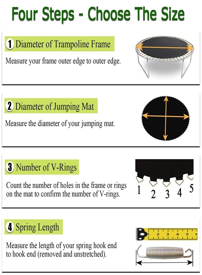 XATAMIO Trampoline Replacement Mat, Dia:105.5", Fits 10ft Frame, with 54/56/60/64 V-Rings for Choose and Spring Tool, Fits 5.3"-5.7" Springs, UV-Resistant (Mat's diam 105.5in with 60 V-Rings) - Image 5