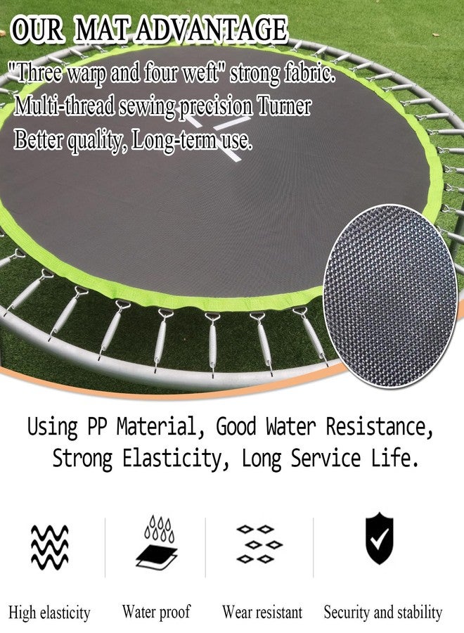 XATAMIO Trampoline Replacement Mat, Dia:105.5", Fits 10ft Frame, with 54/56/60/64 V-Rings for Choose and Spring Tool, Fits 5.3"-5.7" Springs, UV-Resistant (Mat's diam 105.5in with 60 V-Rings) - Image 2