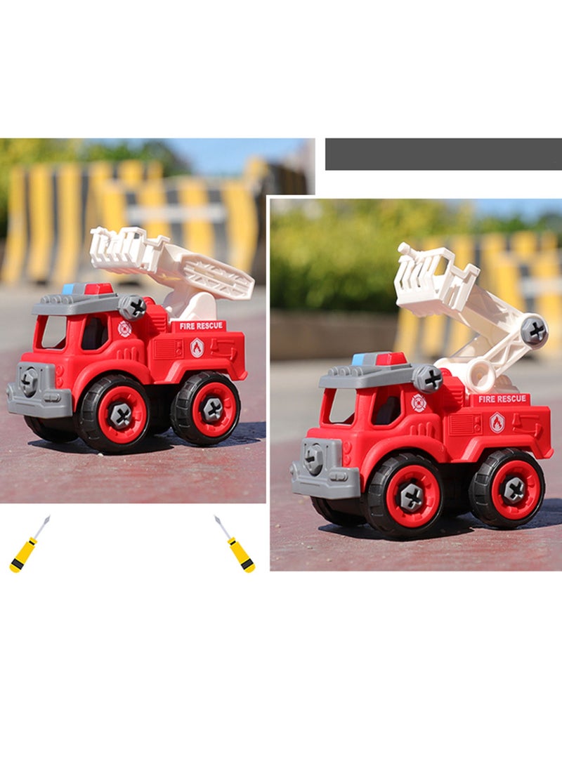 فيلوز مجموعة نموذج شاحنة إطفاء مكونة من 4 قطع، مجموعة ألعاب شاحنة إطفاء مبتكرة قابلة للفصل للأطفال - Image 3