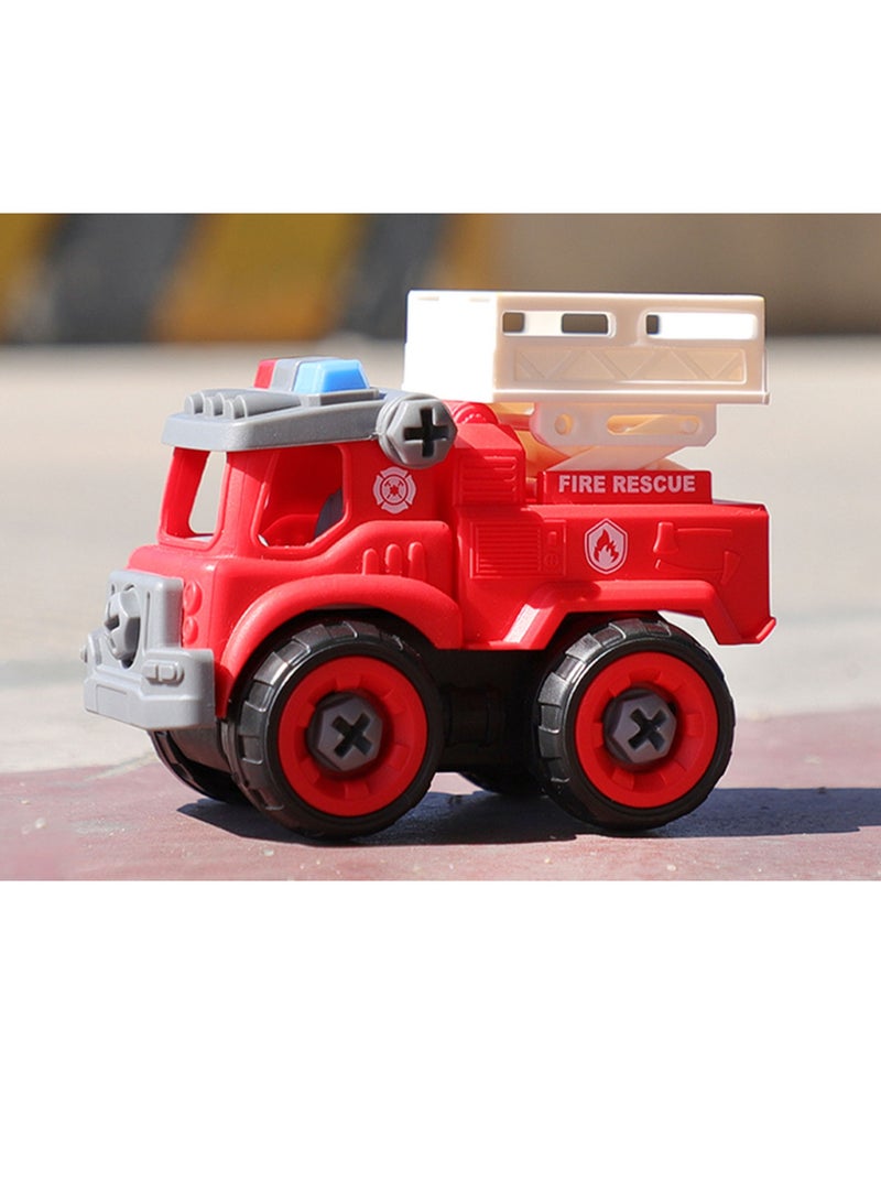 فيلوز مجموعة نموذج شاحنة إطفاء مكونة من 4 قطع، مجموعة ألعاب شاحنة إطفاء مبتكرة قابلة للفصل للأطفال - Image 4