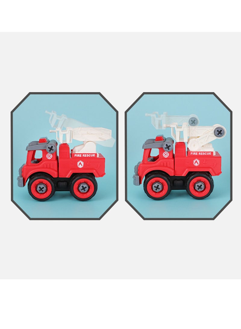 فيلوز مجموعة نموذج شاحنة إطفاء مكونة من 4 قطع، مجموعة ألعاب شاحنة إطفاء مبتكرة قابلة للفصل للأطفال - Image 5