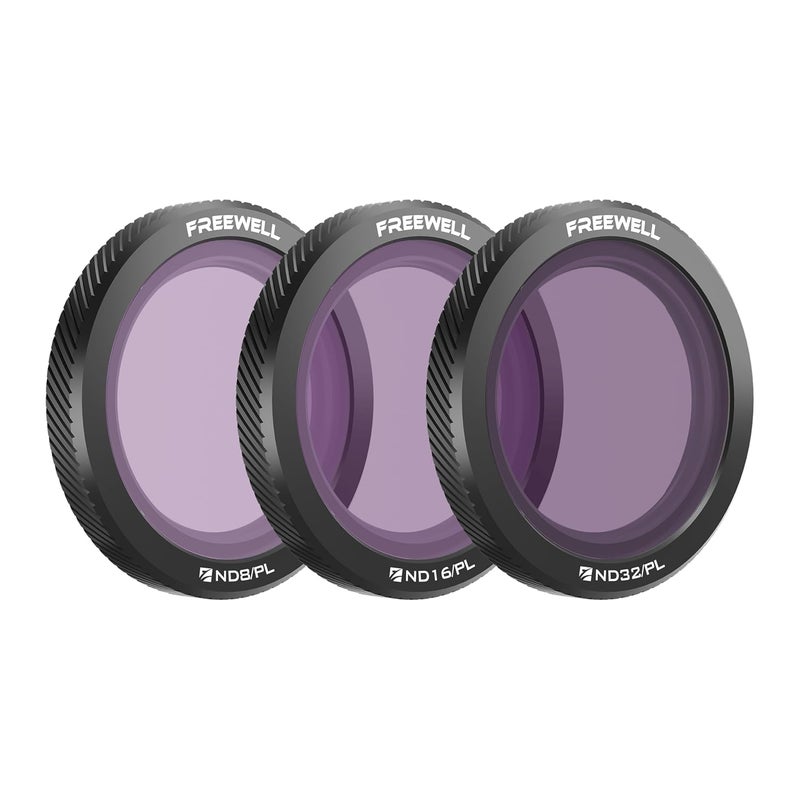 FreeWell فلاتر مغناطيسية لجهاز DJI Neo Bright Day 3-Pack ND8/PL، ND16/PL، ND32/PL هجين لجهاز Neo – تقليل الوهج والتحكم في الضوء - Image 1