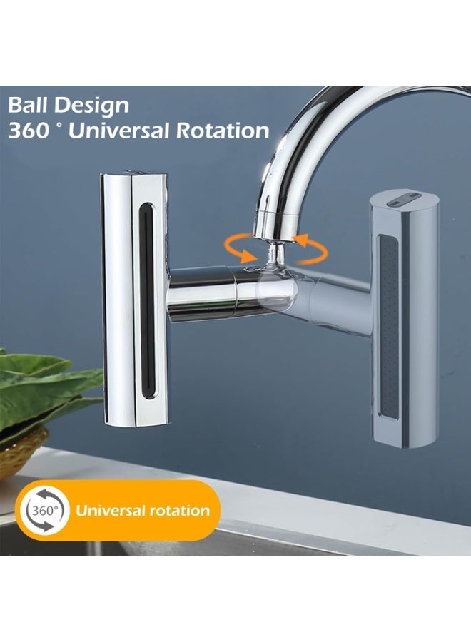 Relex 4 In 1 Waterfall Kitchen Faucet, 360° Swivel Waterfall Spout Taps,Splash-Proof Bathroom,Kitchen Faucet Head Replacement, High Arc Sink Faucet Suitable for Washing Fruit Vegetable - Image 2